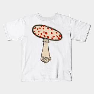 Ladybug Mushroom Ink Art Kids T-Shirt